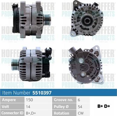 Hoffer H5510397 - Generator alexcarstop-ersatzteile.com