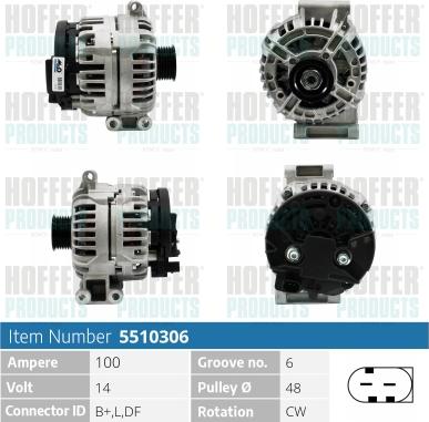 Hoffer H5510306 - Generator alexcarstop-ersatzteile.com