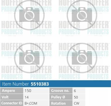 Hoffer H5510383 - Generator alexcarstop-ersatzteile.com