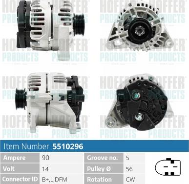 Hoffer H5510296 - Generator alexcarstop-ersatzteile.com