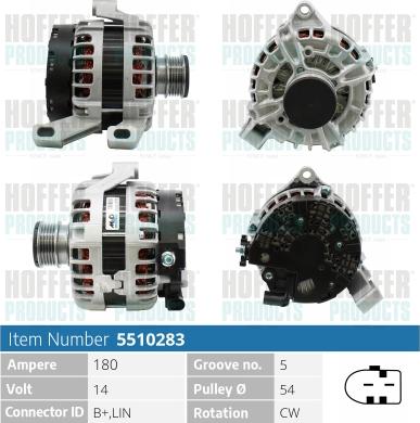 Hoffer H5510283 - Generator alexcarstop-ersatzteile.com