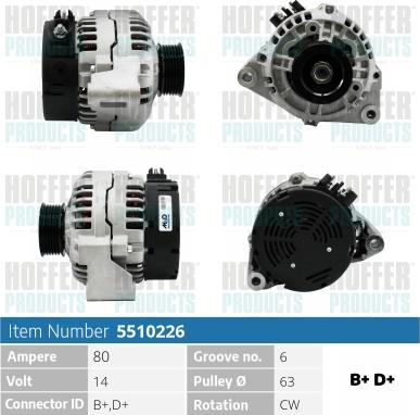 Hoffer H5510226 - Generator alexcarstop-ersatzteile.com