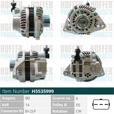 Hoffer H5535999 - Generator alexcarstop-ersatzteile.com