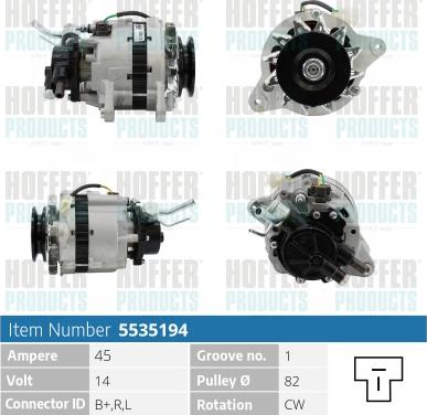 Hoffer H5535194 - Generator alexcarstop-ersatzteile.com