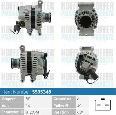 Hoffer H5535348 - Generator alexcarstop-ersatzteile.com