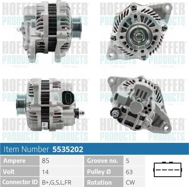 Hoffer H5535202 - Generator alexcarstop-ersatzteile.com