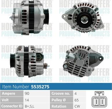 Hoffer H5535275 - Generator alexcarstop-ersatzteile.com