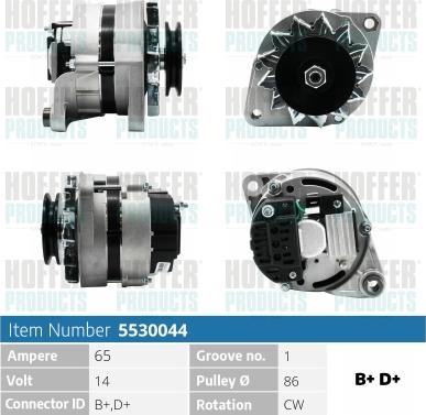 Hoffer H5530044 - Generator alexcarstop-ersatzteile.com