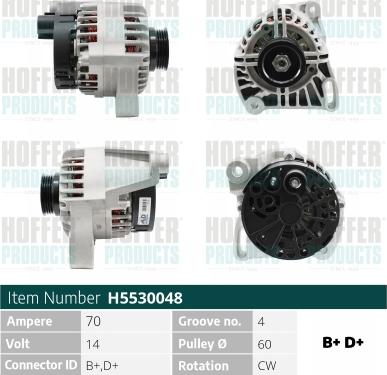 Hoffer H5530048 - Generator alexcarstop-ersatzteile.com