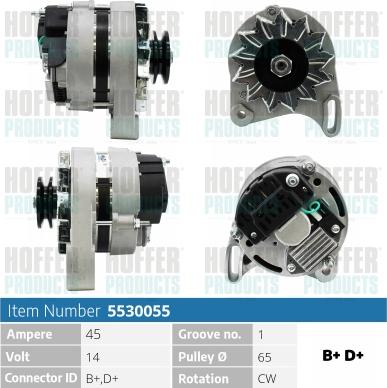 Hoffer H5530055 - Generator alexcarstop-ersatzteile.com