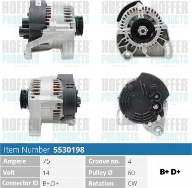 Hoffer H5530198 - Generator alexcarstop-ersatzteile.com