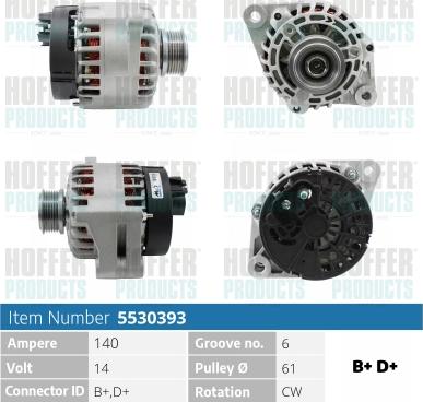 Hoffer H5530393 - Generator alexcarstop-ersatzteile.com