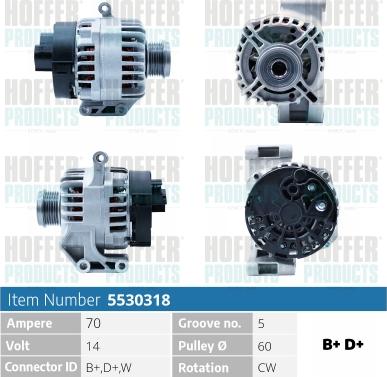 Hoffer H5530318 - Generator alexcarstop-ersatzteile.com