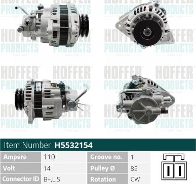 Hoffer H5532154 - Generator alexcarstop-ersatzteile.com