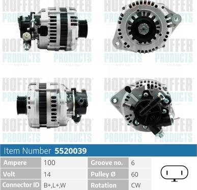 Hoffer H5520039 - Generator alexcarstop-ersatzteile.com