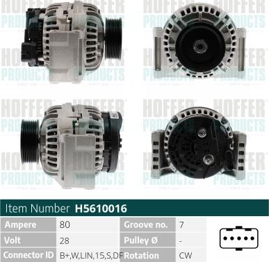 Hoffer H5610016 - Generator alexcarstop-ersatzteile.com