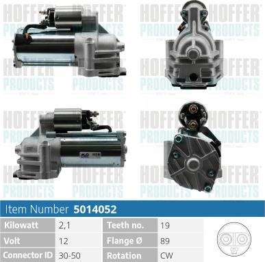 Hoffer H5014052 - Starter alexcarstop-ersatzteile.com