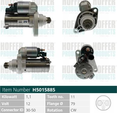 Hoffer H5015885 - Starter alexcarstop-ersatzteile.com