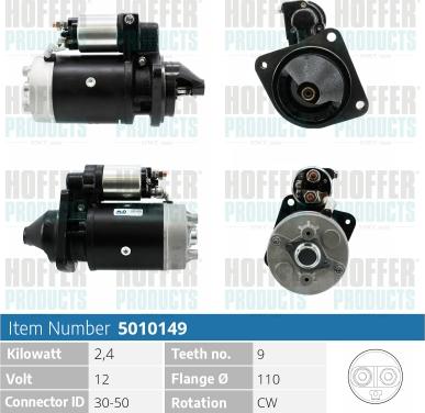 Hoffer H5010149 - Starter alexcarstop-ersatzteile.com