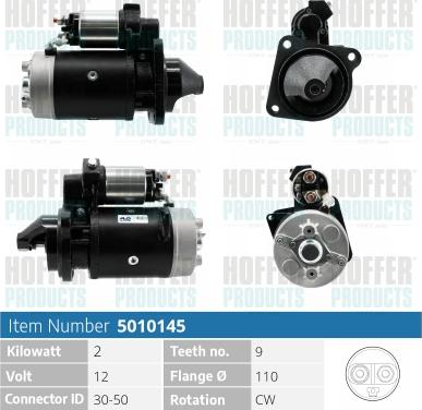 Hoffer H5010145 - Starter alexcarstop-ersatzteile.com