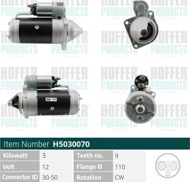 Hoffer H5030070 - Starter alexcarstop-ersatzteile.com