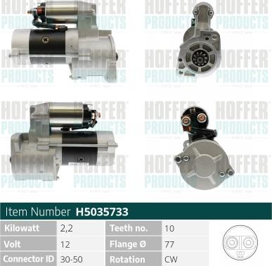 Hoffer H5035733 - Starter alexcarstop-ersatzteile.com