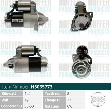 Hoffer H5035773 - Starter alexcarstop-ersatzteile.com