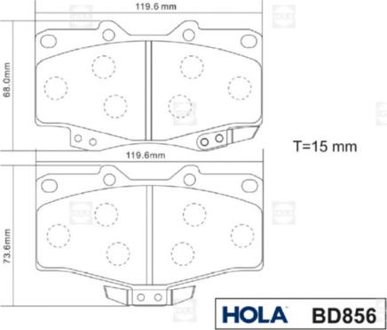 Hola BD856 - Bremsbelagsatz, Scheibenbremse alexcarstop-ersatzteile.com