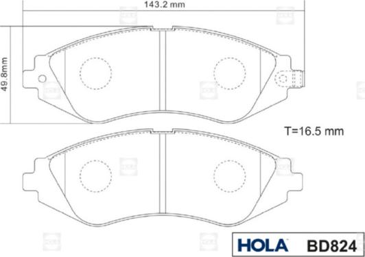 Hola BD824 - Bremsbelagsatz, Scheibenbremse alexcarstop-ersatzteile.com