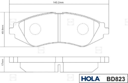 Hola BD823 - Bremsbelagsatz, Scheibenbremse alexcarstop-ersatzteile.com