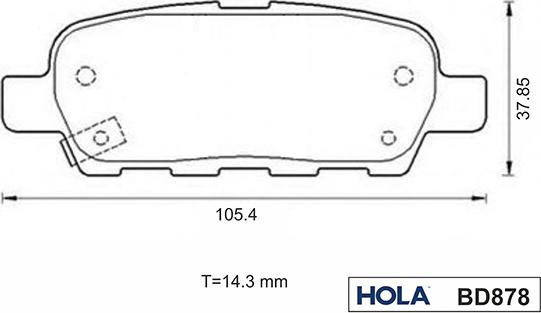 Hola BD878 - Bremsbelagsatz, Scheibenbremse alexcarstop-ersatzteile.com