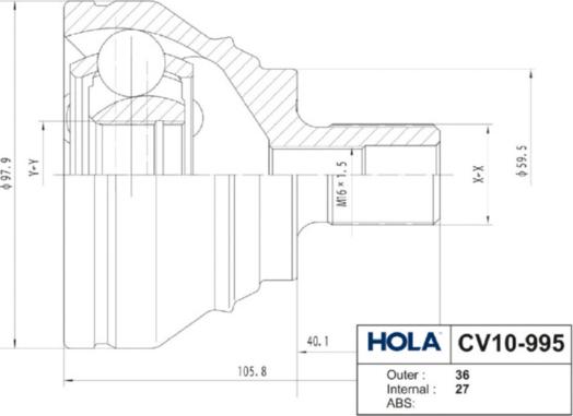 Hola CV10-995 - Gelenksatz, Antriebswelle alexcarstop-ersatzteile.com