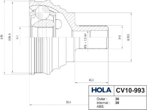 Hola CV10-993 - Gelenksatz, Antriebswelle alexcarstop-ersatzteile.com