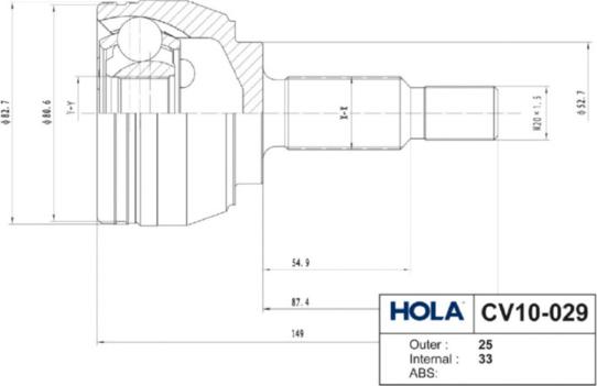 Hola CV10-029 - Gelenksatz, Antriebswelle alexcarstop-ersatzteile.com