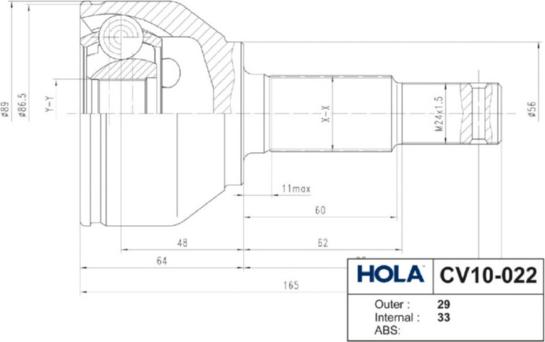 Hola CV10-022 - Gelenksatz, Antriebswelle alexcarstop-ersatzteile.com