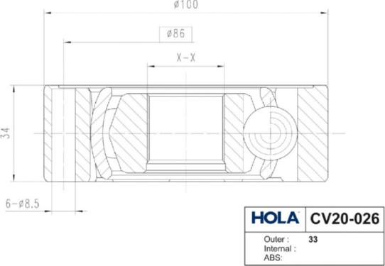 Hola CV20-026 - Gelenksatz, Antriebswelle alexcarstop-ersatzteile.com