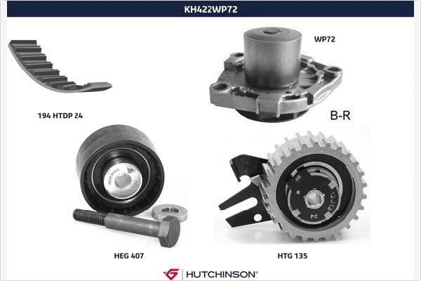 Hutchinson KH 422WP72 - Wasserpumpe + Zahnriemensatz alexcarstop-ersatzteile.com