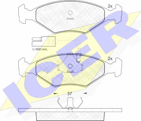 Icer 140927 - Bremsbelagsatz, Scheibenbremse alexcarstop-ersatzteile.com