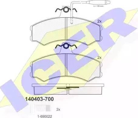 Icer 140403 - Bremsbelagsatz, Scheibenbremse alexcarstop-ersatzteile.com