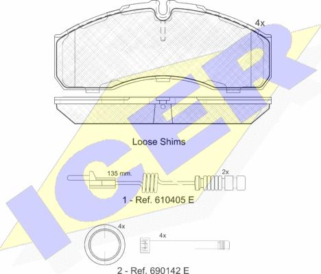 Icer 141499-203 - Bremsbelagsatz, Scheibenbremse alexcarstop-ersatzteile.com