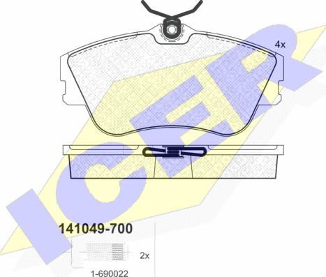 Icer 141049-700 - Bremsbelagsatz, Scheibenbremse alexcarstop-ersatzteile.com