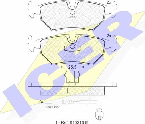 Icer 141087 - Bremsbelagsatz, Scheibenbremse alexcarstop-ersatzteile.com