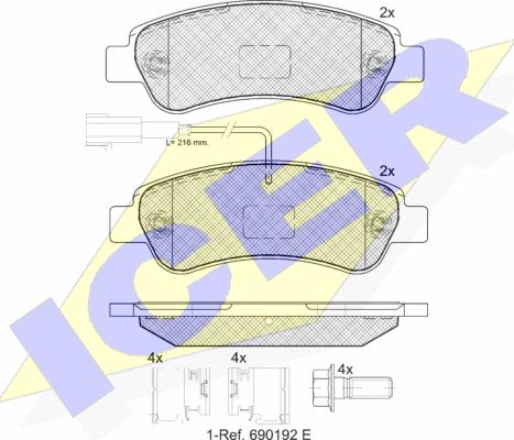 Icer 141804-203 - Bremsbelagsatz, Scheibenbremse alexcarstop-ersatzteile.com