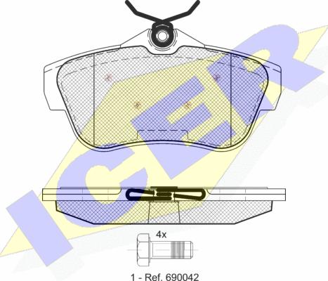 Icer 141823 - Bremsbelagsatz, Scheibenbremse alexcarstop-ersatzteile.com