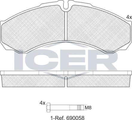 Icer 141208LM - Bremsbelagsatz, Scheibenbremse alexcarstop-ersatzteile.com