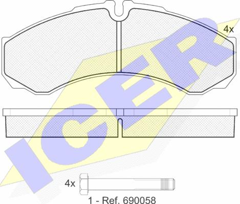 Icer 141208 - Bremsbelagsatz, Scheibenbremse alexcarstop-ersatzteile.com