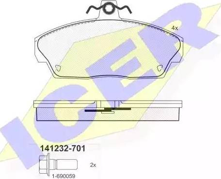 Icer 141232 - Bremsbelagsatz, Scheibenbremse alexcarstop-ersatzteile.com