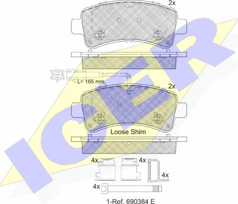 Icer 142240 - Bremsbelagsatz, Scheibenbremse alexcarstop-ersatzteile.com