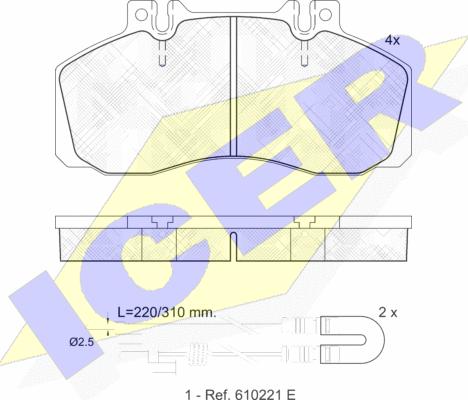 Icer 150722 - Bremsbelagsatz, Scheibenbremse alexcarstop-ersatzteile.com