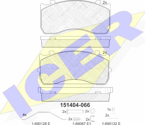 Icer 151404 - Bremsbelagsatz, Scheibenbremse alexcarstop-ersatzteile.com